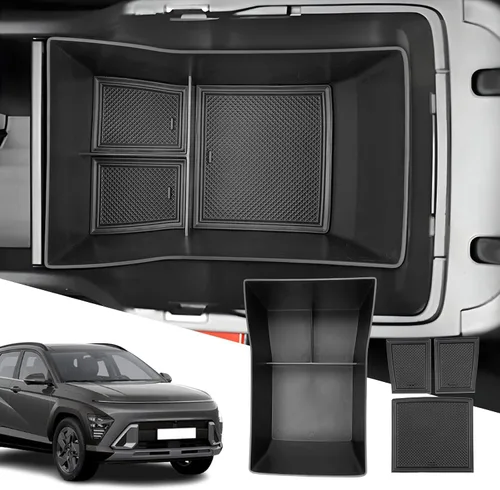 Miniatura 9 de SXCY 2 piezas superiores para Hyundai Kona/Kona EV 2024 2025 2026 Organizador de consola central para Hyundai Kona EV 2024-2026, accesorios