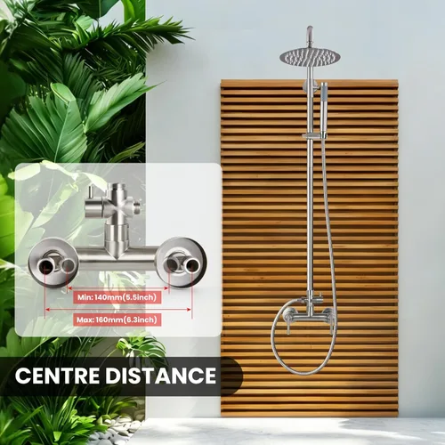 Miniatura 8 de gotonovo - Accesorios para ducha al aire libre SUS304 de acero inoxidable, kit de ducha de lluvia de alta presión montado en la pared, llave