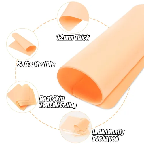 Miniatura 3 de 10 piezas de piel de práctica de tatuaje, piel falsa de doble cara de grado profesional para tatuajes (7.36 x 5.59 pulgadas), ideal