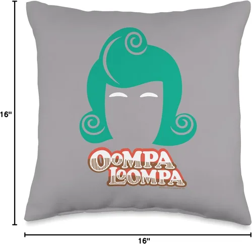 Miniatura 4 de Willy Wonka Chocolate Factory Oompa Loompa - Almohada (16.0 x 16.0 in), multicolor