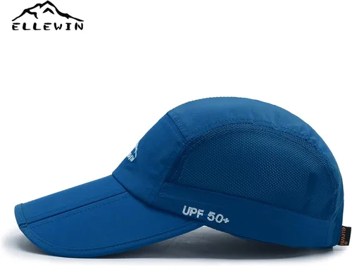 Miniatura 37 de ELLEWIN Gorra de béisbol unisex UPF 50 sin estructura, con pico grande y plegable