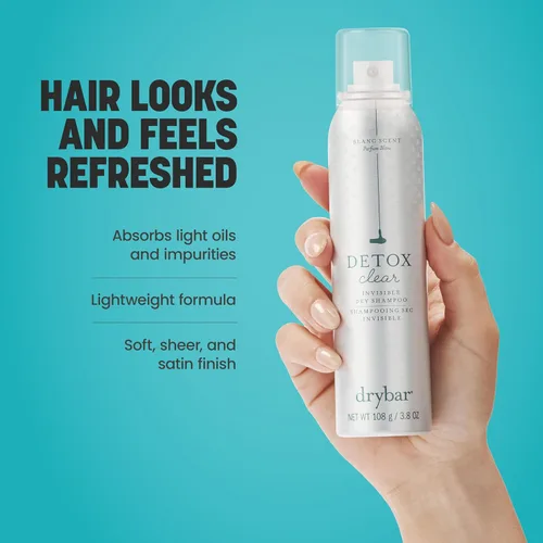 Miniatura 3 de Drybar Detox Clear Invisible Dry Shampoo Spray, absorbe aceites ligeros, deja el cabello limpio y renovado con acabado transparente suave, para todo