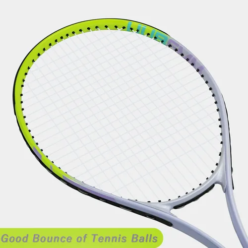 Miniatura 3 de Raqueta de tenis preencordada, ligera, de 27 pulgadas, raquetas recreativas para adultos, para hombres, mujeres, estudiantes, kit de entrenamiento