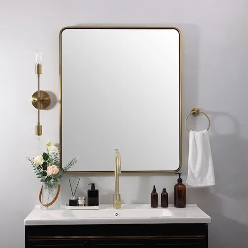 Miniatura 43 de ANDY STAR Espejo de baño negro de 24 x 30 pulgadas, espejos de tocador de baño negros para pared, espejo rectangular redondeado para fregadero