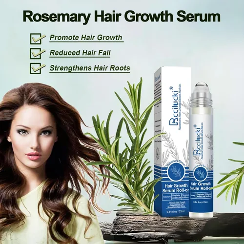Miniatura 4 de Suero Roll-On para el crecimiento del cabello, 0.8 fl oz, con Polygonum Multiflorum, Platycladus Orientalis, raíz de angélica, aloe y romero