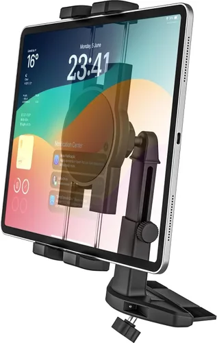 GDZN Soporte para tableta para ranura de CD de automóvil, altura ajustable, soporte para tableta con brazo telescópico compatible con iPad Pro 12.9