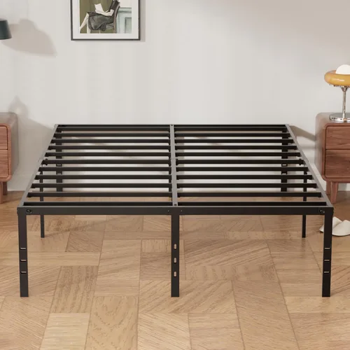Miniatura 7 de RRG Bastidores de cama individual de 18 pulgadas, cama individual, plataforma de metal resistente con configuración sin herramientas, fácil montaje