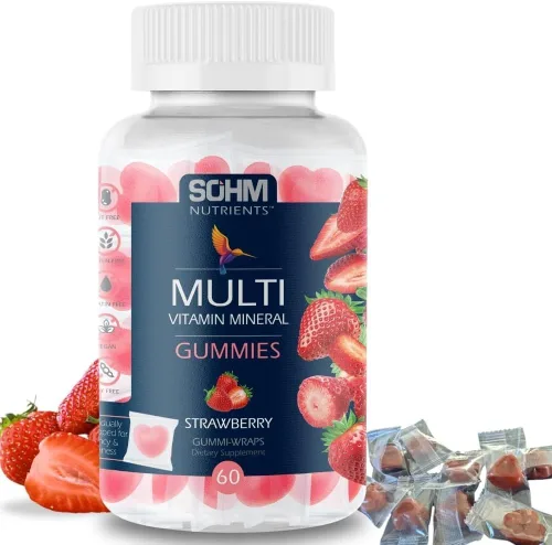Miniatura 7 de SOHM - Gomitas de ácido fólico de 300 mcg de vitamina B12, 60 unidades, mejoran los glóbulos rojos, apoyan la salud inmunológica saludable, gomita