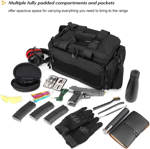 Miniatura 4 de ProCase Bolsa táctica para pistola, bolsa de lona acolchada de lujo para pistolas, pistola grande, revista, accesorios para equipo de munición