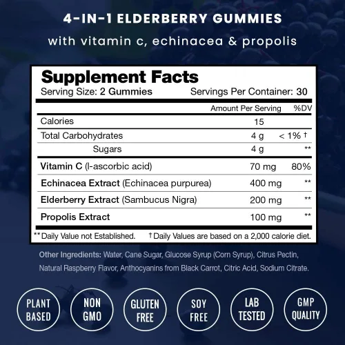 Miniatura 3 de NutraChamps Paquete de gomitas de vitamina B12 y gomitas de saúco