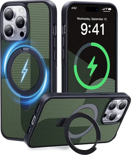 Miniatura 20 de CASEKOO- Funda para iPhone 15 c/soporte magnético invisible [protecc. militar contra caídas] [compatible c/MagSafe], a prueba de impactos, delgada