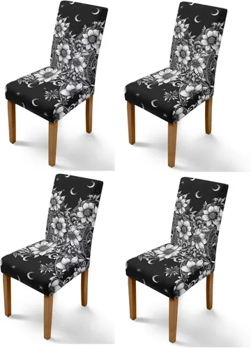 Miniatura 44 de Rnyleeg Red Rose Butterfly Chair Covers for Living Room No Arms Stretch Dining Chair Covers Set of 6 Soft Washable Kitchen Chair Protector Cover