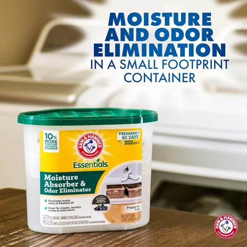 Miniatura 6 de Arm & Hammer Essentials Absorvedor de humedad desechable y eliminador de olores, sin fragancia, 1 lb., atrae y atrapa la humedad excesiva