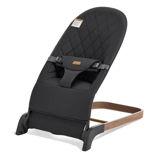 Miniatura 10 de Mecedora plegable para bebé, asiento de bebé con 3 alturas ajustables, balancín portátil para recién nacido, asiento ergonómico para rebote natural