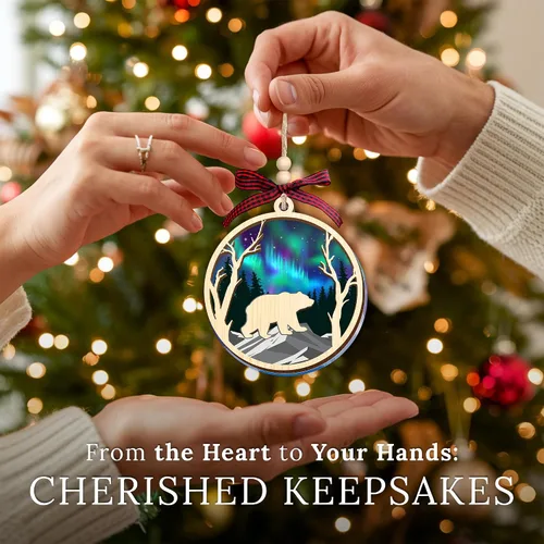 Miniatura 3 de HEXMOZ Adornos de Oso para Árbol de Navidad - Regalos de Osos para Mujeres, Hombres, Amantes de los Osos - Adorno de Navidad de Osos, Ideas