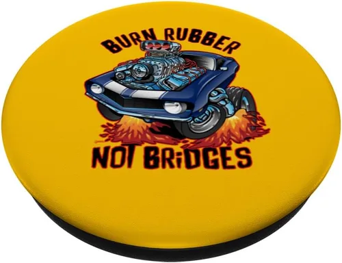 Miniatura 2 de Burn Rubber Not Bridges Fun Retro Nostalgia Car Cartoon Art PopSockets Adhesive PopGrip