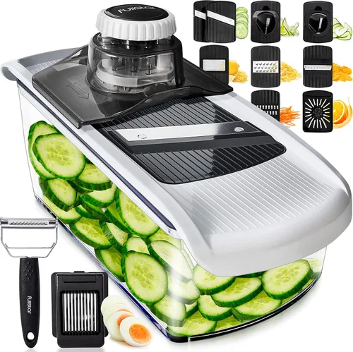 Miniatura 10 de Fullstar Mandoline Slicer for Kitchen, Fruit Cutter, Cheese Grater, Cucumber Slicer, Veggie Spiralizer, Food Cutter & Kitchen Gadgets & Gifts with
