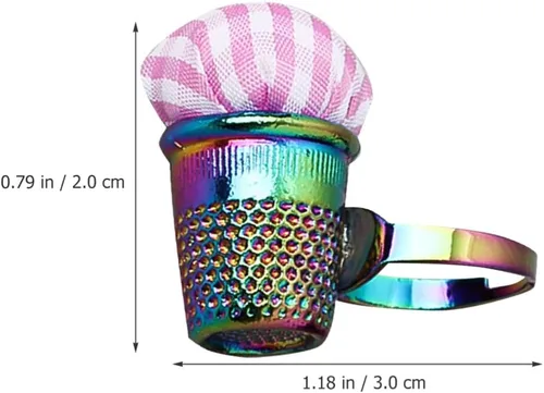 Miniatura 2 de EXCEART DIY bordado ayuda de costura dedal anillo de almacenamiento de aguja de punto de cruz nuevo dos en uno aguja dedo cuna (dorado) precioso