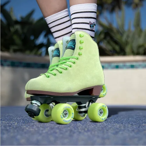 Miniatura 8 de Sure-Grip Boardwalk - Patines de ruedas unisex para exteriores con botas de cuero retro y ruedas 82A Limonero