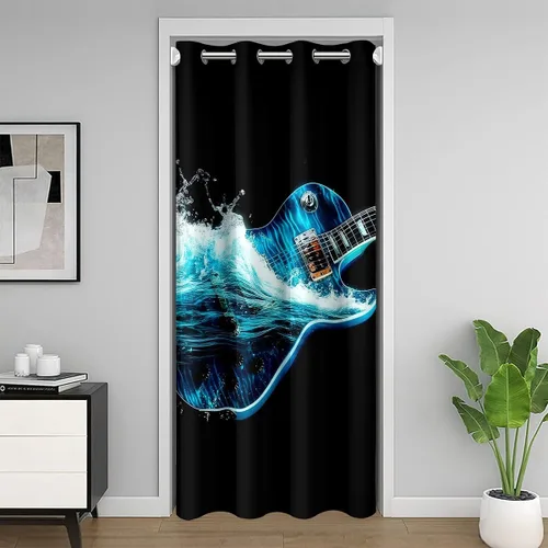 Miniatura 20 de Castle Fairy Cowboy Boots Door Curtain for Doorways Privacy Bohemia Musical Guitar Doorway Curtain Western Rustic Cowgirl All Season Blackout