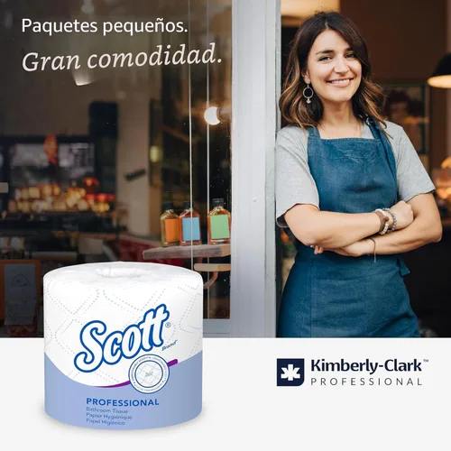 Miniatura 3 de Kimberly-Clark Scott Papel higiénico, rollo estándar de dos capas, Blanco, 11000