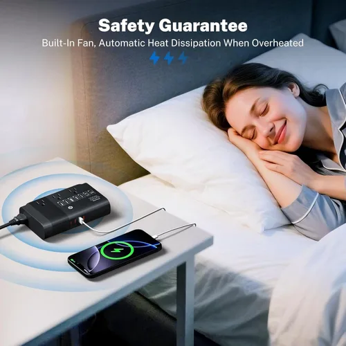 Miniatura 5 de DOACE Convertidor de voltaje de viaje de 500 W, transformador reductor de onda sinusoidal pura de 220 V a 110 V para viajes internacionales, Europa