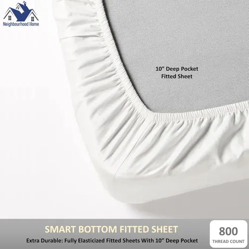 Juego de sábanas 100% de algodón egipcio real, 4 piezas, 800 hilos, cama tamaño King, transpirable, suave y sedoso, sábanas refrescantes, sábanas de