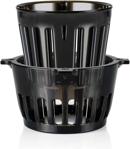 Miniatura 6 de Sana 848 Exprimidor vertical fácil de limpiar, baja velocidad, 43 RPM, silencioso, zanahorias, apio, hierba de trigo (negro mate)