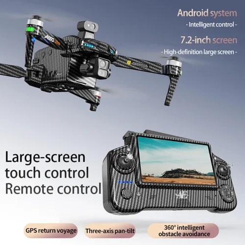 Miniatura 2 de AE60 Ultra Drones con cámara para adultos, grabación de video 4K y resolución de fotos 8K, cardán de 3 ejes, alcance de 7.5 millas, control remoto