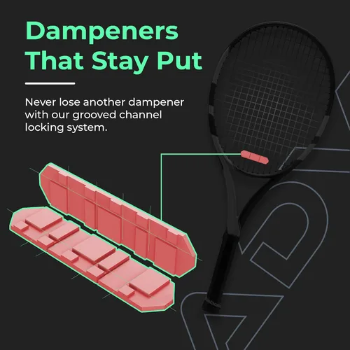 Miniatura 4 de ADV Tennis Amortiguador con tacto personalizado, paquete de 3, amortiguador de raqueta para reducir la vibración, aliviar los síntomas de lesiones
