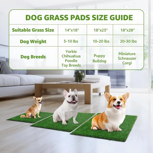 Miniatura 2 de LOOBANI - Almohadillas de césped para que los perros orinen, césped artificial, repuesto de césped artificial para orinal de cachorros