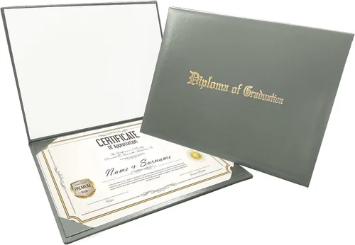 Miniatura 12 de Gradplaza Cubierta de diploma para certificado de 8.5 x 11 pulgadas impreso "Diploma de graduación" negro soporte para diploma liso para escuela