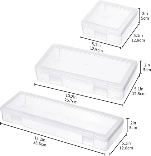 Miniatura 3 de novelinks Contenedores de almacenamiento de plástico transparentes apilables con tapa de cierre - Contenedores de almacenamiento organizadores de 2