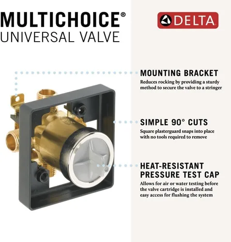 Miniatura 2 de Válvula de tina multi elección Delta Faucet R10000-UNBX y ducha universal para el cuerpo