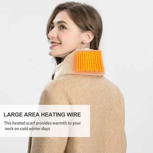 Miniatura 3 de ASLDOIWEH Heated Scarf for Women & Men Christmas Gifts, Electric Heating Scarf with 4000 mAh Power Bank, Neck Heating Pad for Neck Pain, USB
