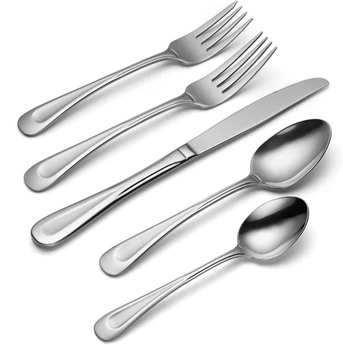 Miniatura 3 de Oneida Satin Sand Dune Flatware, 45 Piece, Multi
