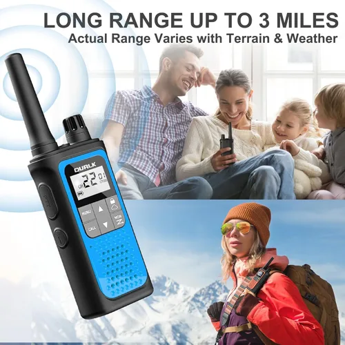 Miniatura 2 de Walkie Talkies recargables de largo alcance, paquete de 4 Walkie Talkies para adultos NOAA con alerta meteorológica, radio de 2 vías de 22 canales