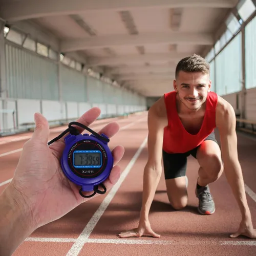 Miniatura 6 de Cronómetro digital silencioso con temporizador deportivo con pantalla grande, diseño compacto y ligero para natación, correr, fitness, operación