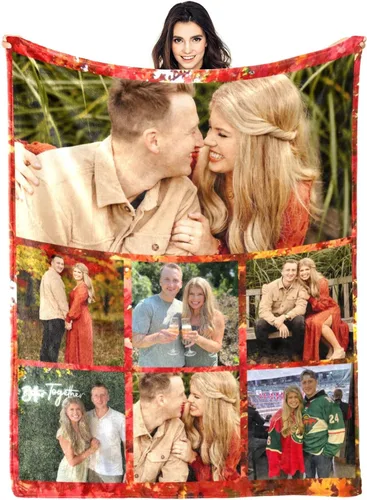 Miniatura 19 de Manta personalizada con fotos, manta personalizada con fotos para parejas, papá, mamá, niños, perros, amigos, cumpleaños, boda, Navidad, Año Nuevo