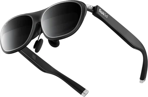 Rokid Lentes AR negros Max2, pantalla micro-OLED de 215 pulgadas, FOV de 50°, brillo de 600 liendes, compatibles con teléfonos inteligentes,