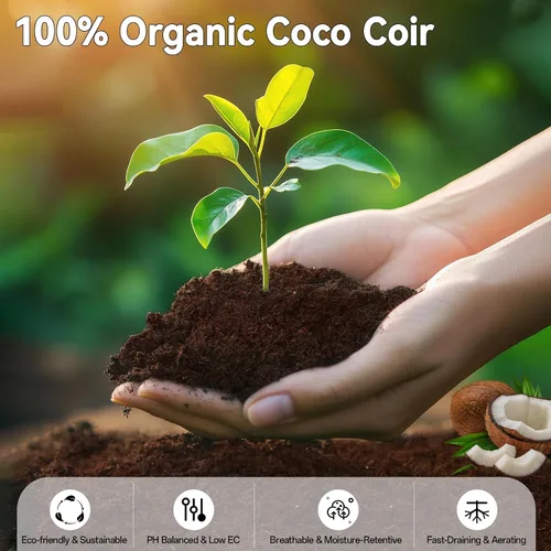 Miniatura 2 de ZeeDix Paquete de 50 pellets de iniciación de semillas de coco orgánico de 1.181 in, discos de tierra de fibra de coco comprimido, mezcla de tierra