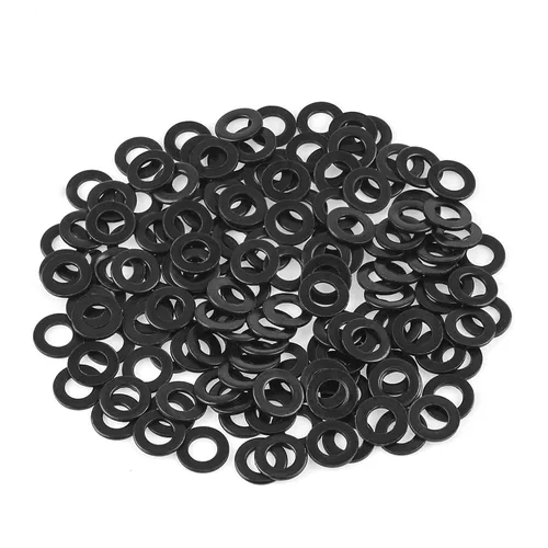 Miniatura 10 de HELIFOUNER 500 Piezas de Arandelas Planas M2, Acero Negro Chapado en Zinc, Diámetro Interior 2mm, Diámetro Exterior 5mm, Grosor 0.3mm, Arandelas