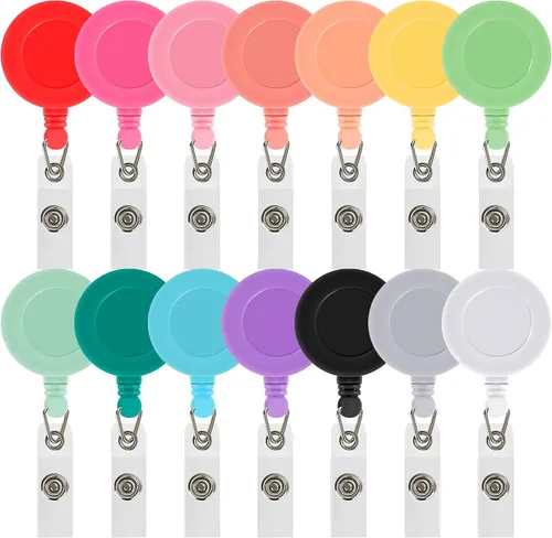 Miniatura 9 de JANYUN 50 Piezas Clips Retráctiles de Carrete de Insignias Portador para Colgar Tarjeta de Identificación Nombre Llavero (Negro)