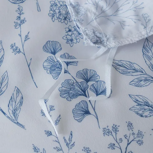 Miniatura 7 de Jane yre Funda de Edredón Queen de Flores de Microfibra Cepillada 3 Piezas Juego de Ropa de Cama Floral Queen Estilo Jardín Patrón Floral Azul Funda
