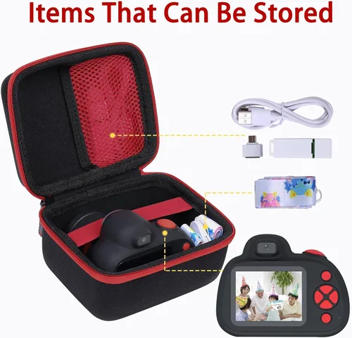 Miniatura 7 de khanka Funda de transporte rígida de repuesto para cámara MOREXIMI para niños, cámara digital, solo funda (negro)