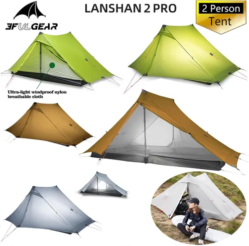 Miniatura 3 de 3F UL Gear Lanshan PRO Lanshan Tienda de campaña ultraligera Tienda de campaña ultraligera para 3 estaciones para 1 persona o 2 personas, camping
