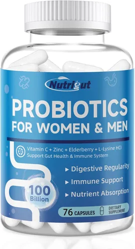 Probióticos para mujeres y hombres para la salud digestiva con 100 mil millones de UFC, probióticos para mujeres y hombres para apoyo inmunológico y