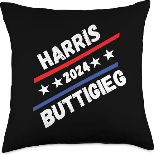 Miniatura 4 de Harris Buttigieg 2024 Presidential Elect Campaign Men Women Throw Pillow