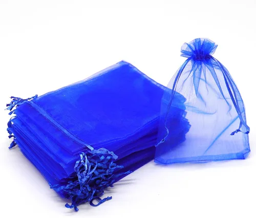 Miniatura 14 de Dealglad 100pcs Drawstring Organza bolsas de joyería caramelo para fiestas, casamientos, regalos Amarillo