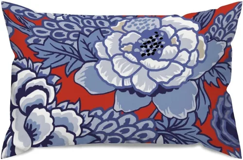 Miniatura 116 de ArogGeld Fundas de Almohada Euro Sham Florales Verde y Blanco Gris Estilo Chinoiserie Funda de Almohada Asiática Funda de Cojín Decorativo 18x18